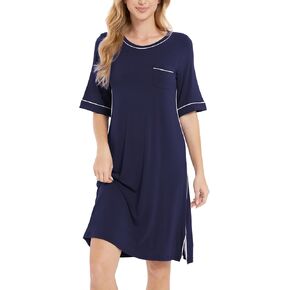 GYS Women's Bamboo Nightgowns, 3/4 Sleeve Nightshirt for Women, Soft Comfy Sleepwear Dress in Kuwait