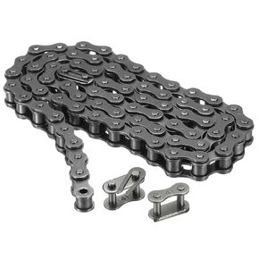 uxcell 085-1/#41-1 Roller Chain 3 Feet 1/2" Pitch Carbon Steel Roller Chains with 2 Free Master Connector Links for Bicycles, Motorcycles, 72 Links