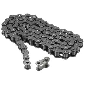 uxcell 085-1/#41-1 Roller Chain 3 Feet 1/2" Pitch Carbon Steel Roller Chains with Free Master Connector Link for Bicycles, Motorcycles, 72 Links