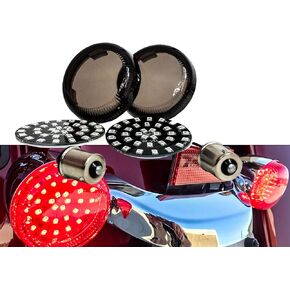 Deuce-Style Single Contact Filament LED Turn Signal Smoke Lens (1156 Bulb, Red LED)