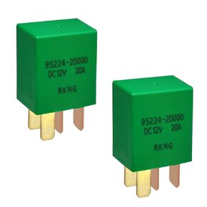 Automotive Power Relay 95224-2D000 (Set of 2), 4 Pins 12V 20A Multi-Purpose Power Relay, Compatible for Hyundai and KIA Vehicles