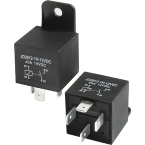 ESEWALAS 2PCS Car Relay 4 Pin,Car Relays 12V 40amp Spst Model No:JD2912-1H-12VDC 40A 14VDC,SPDT Relay Replacement Auto Switches & Starters,4 Pin Relay Switch for Car,Truck,Van,Motorcycle,Boat