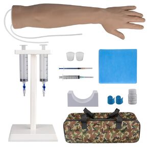 SimCoach Phlebotomy Practice Kit for Injection Training, IV Practice Kit with Phlebotomy Arm, Venipuncture and Blood Draw Practice Kit for Medical Students, Nursing School Essentials