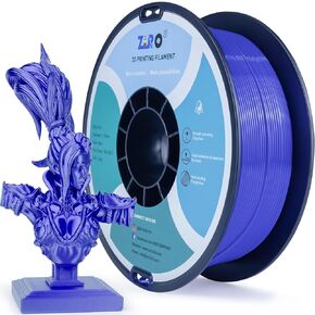 ZIRO PLA 3D Printer Filament, Silky Silver PLA Filament 1.75mm 1KG/2.2lbs Spool, Shiny Shine 3D Printing Material, Metal Metallic 3D Filament, Dimensional Accuracy +/- 0.03 mm