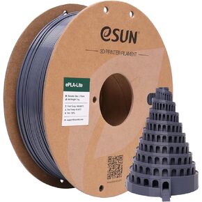 eSUN PLA Filament 1.75mm, High Toughness 3D Printer Filament Upgraded PLA Filament, Dimensional Accuracy +/- 0.03mm, 1KG Cardboard Spool (2.2 LBS) 3D Printing Filament for 3D Printers, Black
