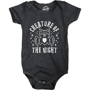 Crazy Dog T-Shirts Creature Of The Night Baby Bodysuit Funny Cute Halloween Bat Graphic Jumper For Infants