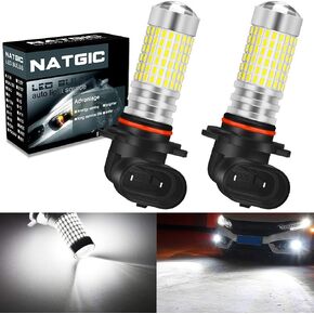 H4 HB2 9003 LED Bulbs Super Bright 3000LM 3014SMD 144-EX Chipsets with Lens Projector for Fog Lights, Automotive Driving Lamps, Daytime Running Lights, Xenon White (Pack of 2)