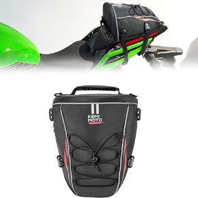 KEMIMOTO Motorcycle Tail Bag Waterproof Tank Bag Tool Carry Bag Storage Saddle Bag Sports Motorbike Rear Rack Bag with shoulder strap and Waterproof Cover 10L