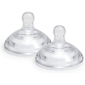 حلمات بديلة لزجاجة دكتور تالبوت المضادة للمغص - لوازم تغذية لحديثي الولادة - (عبوة من قطعتين) حلمات مرنة ناعمة سريعة التدفق - أكثر من 6 أشهر in Kuwait