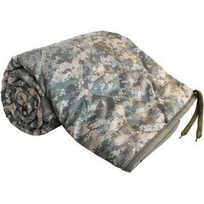 GRVCN Woobie Blanket Military - حقيبة نوم للتخييم مع سحاب، بطانة بونشو بطانية معزولة حراريًا، خفيفة الوزن محمولة في الهواء الطلق للمشي لمسافات طويلة والبقاء على قيد الحياة حقيبة حمل مضغوطة