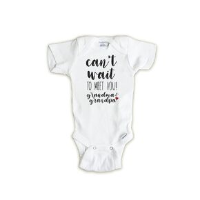 Can't wait to meet you grandma and grandpa, Baby Reveal Onesie Grandparents, Surprise Pregnancy Announcement (0-3 months)
