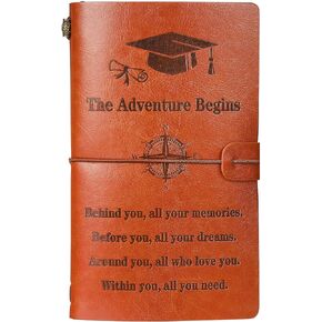 Fainne Inspirational Graduation Gifts Graduation Journal 2025 Graduating Leather Journal Notebook 136 Pages Diary Notebook Congrats Grad Graduate Gifts for Her Him(1 Pcs)