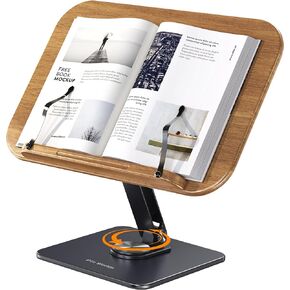 حامل كتب PTz Worlds للقراءة بدون استخدام اليدين - حامل كتب الوصفات، حاملات المجلات، حامل كتب الطبخ لعداد المطبخ، حوامل دوارة للكتب المدرسية، الكمبيوتر المحمول، حامل الكتاب المقدس، حامل الكتب المدرسية