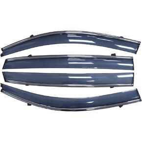 NewYall Front Rear Left and Right Chrome Door Window Visor Wind Rain Guard Deflector Trim