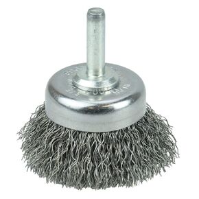 Weiler 14301V 1-3/4" Crimped Wire Utility Cup Brush, 0118" Steel Fill, 1/4" Stem, Vending Ready, Made in The USA
