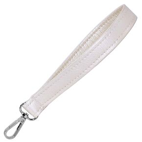 Ivory Pearl Wristlet Strap - Handbag Strap - Vegan Faux Leather - 3/4 x 6 Inch Loop With Swivel Clip - 8 Inch Total Length - Handmade by Green Acorn Kitchen