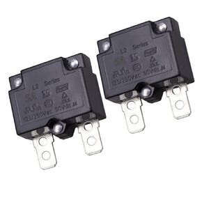 ZOOKOTO 2Pcs 20A Automatic Thermal Circuit Breaker Thermal Overload Protector 20Amp L2 Series 125-250V AC 50V DC Automatic Reset Relay Fuse Thermal Switch Circuit Breaker Current Overload Protector