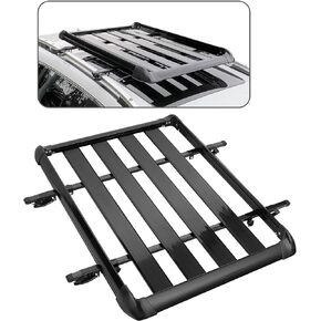 حامل أمتعة علوي للسيارة من MAXSOUGH مقاس 50 بوصة، حامل أمتعة خفيف الوزن من الألومنيوم للسيارة لسيارات الدفع الرباعي والشاحنات والسيارات سعة 150 رطل، أسود in Kuwait