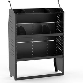 Steel Cargo Van Shelving Storage System Fit for NV200, Transit Connect 2014+, Chevy City Express, Promaster City with S-Shaped Hooks(32" W x 43" H x 13" D)