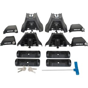 Rhino-Rack Set of 4 Legs, Works with Vortex Bars & Pad & Clamp Kit, Made with Glass Infused Nylon, Locking Security Covers (RLKVA)