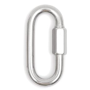Cadbibe 6Pcs 304 Stainless Steel M5 Chain Quick Link Heavy Duty Carabiner, Corrosion Resistant Threaded D Shape Locking Connector, 648 Lbs Capacity