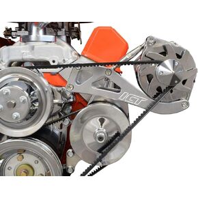 ICT Billet SBC Driver Side Alternator Power Steering Bracket Kit for Long Water Pump 551742