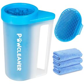 Dog Paw Cleaner for Dogs, (with 3Pcs Absorbent Towels & Adjustable Bath Brush) Dog Paw Washer, Pet Foot Cleaner (Purple, Small)