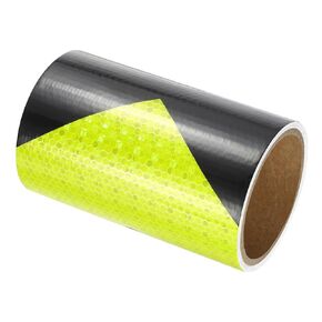 PATIKIL Reflective Tape, 2 Pack 6 Inch x 10 FT Waterproof High Visibility Self-Adhesive Warning Safety Tape Reflective Stickers External Accessories for Cars Trailers, Yellow Black