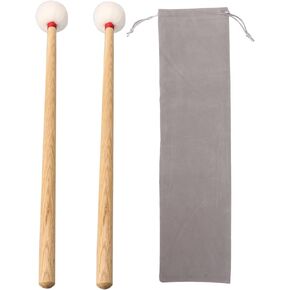 BQLZR Percussion Drumstick Mallet Stick 4.57inch Length, Drum & Percussion Mallets for Xylophone, Chime, Wood Block, Glockenspiel and Bells,Felt Mallet Middle-hard Felt Head Wood Handle,Pack of 2