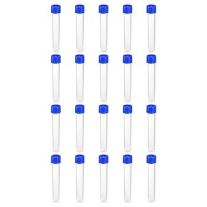 PATIKIL 10mL Plastic Test Tubes, 20 Pack Frozen Test Tube Vial Container Storage Screw Cap for Lab Laboratory Science, Red Clear