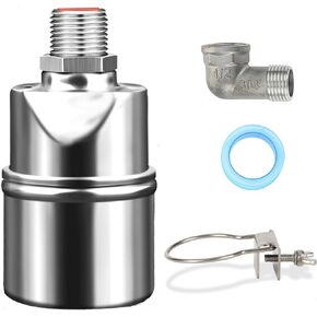 PETCHOR Stainless Steel Water Level Control Float Valve, Auto Float Water Shut off Valve, 1/2" 3/4'' 1'' Auto Float Valve for Pool, Water Tank, Livestock Troughs, Fish Pond
