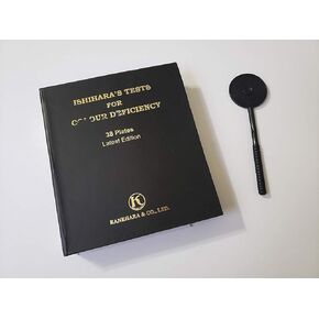 Ishihara Test Chart Book for Color Deficiency 38 Plates Latest Edition with User Manual and One Eye OCCLUDER