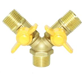 Beduan 3 Way Shut Off Ball Valve, 1/2" Male 2 Switch Brass Y Shaped Valve