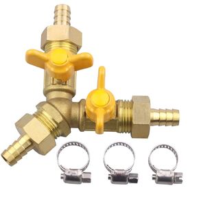 3 Way Shut Off Ball Valve, 1/2" Hose Barb Y Shape Brass Fitting, Thread Connect 2 Switch Valve