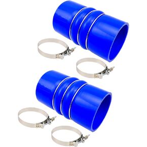 Silicone Charge Cooler Intercooler Hoses with Clamps 3 1/2" x 6 3/8" Fit for Semi Trucks, Turbocharger Blue Hump Hose Replace 20550690, 70396458, 2 Pack