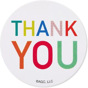 American Greetings Thank You Stickers or Seals, Multi-Colored Text (500-Count)
