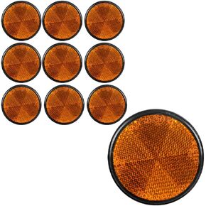 10 Pack Round Reflector, 2 Inch 60mm Reflective Warning Reflector, M6 Screw Mount, High Visibility Safety Side Marker for Motorcycle Bike, Trailer, Truck, Boat, Mailbox