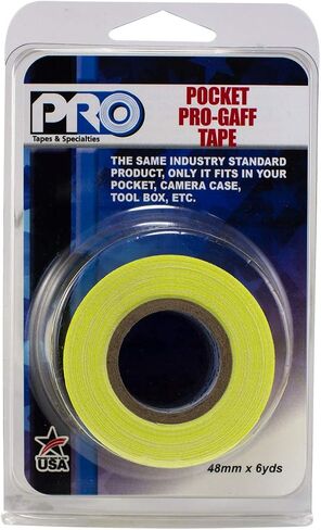 شريط Gaff للجيب من Pro Tapes مقاس 1 بوصة (24 مم) × طول 6 ياردات، أسود غير لامع. شريط Gaffer بحجم الجيب. صنع في الولايات المتحدة الأمريكية. يحمل بقوة، وسهل الإزالة. in Kuwait