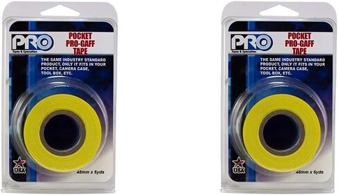 شريط Gaff للجيب من Pro Tapes مقاس 1 بوصة (24 مم) × طول 6 ياردات، أسود غير لامع. شريط Gaffer بحجم الجيب. صنع في الولايات المتحدة الأمريكية. يحمل بقوة، وسهل الإزالة. in Kuwait