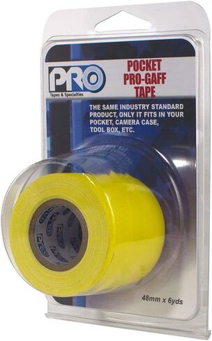 شريط Gaff للجيب من Pro Tapes مقاس 1 بوصة (24 مم) × طول 6 ياردات، أسود غير لامع. شريط Gaffer بحجم الجيب. صنع في الولايات المتحدة الأمريكية. يحمل بقوة، وسهل الإزالة. in Kuwait