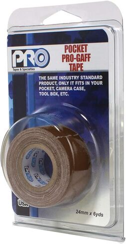 شريط Gaff للجيب من Pro Tapes مقاس 1 بوصة (24 مم) × طول 6 ياردات، أسود غير لامع. شريط Gaffer بحجم الجيب. صنع في الولايات المتحدة الأمريكية. يحمل بقوة، وسهل الإزالة. in Kuwait