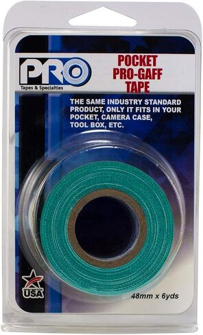 شريط Gaff للجيب من Pro Tapes مقاس 1 بوصة (24 مم) × طول 6 ياردات، أسود غير لامع. شريط Gaffer بحجم الجيب. صنع في الولايات المتحدة الأمريكية. يحمل بقوة، وسهل الإزالة. in Kuwait