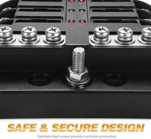 MICTUNING 6-Circuit Blade Fuse Block,6-Way Fuse Box Block Holder with LED Indicator Waterproof Durable Protection Cover Sticker Lable For Automotive Car Boat Marine SUV BUS Subway in Saudi Arabia