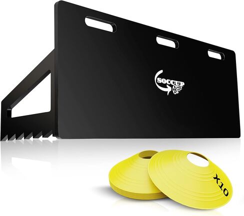 SOCCUP Soccer Rebounder Board - معدات تدريب كرة القدم - مدرب كرة قدم محمول للأطفال والكبار - مناسب لممارسة أهداف كرة القدم - جدار تدريب كرة القدم مقاوم للصدمات - 45 × 18 بوصة in Kuwait