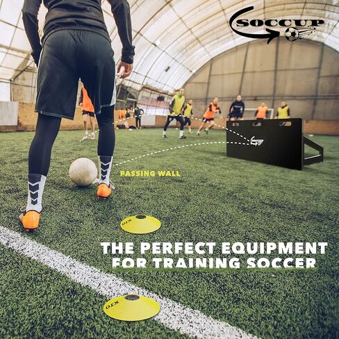 SOCCUP Soccer Rebounder Board - معدات تدريب كرة القدم - مدرب كرة قدم محمول للأطفال والكبار - مناسب لممارسة أهداف كرة القدم - جدار تدريب كرة القدم مقاوم للصدمات - 45 × 18 بوصة in Kuwait