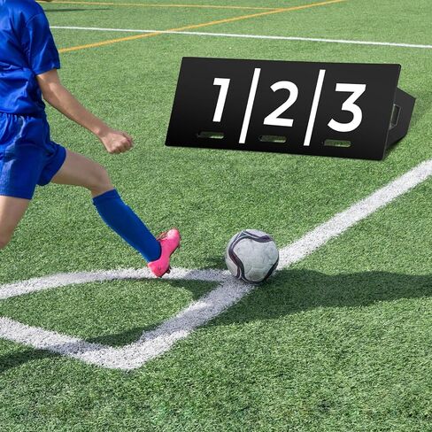 RoundFunny Soccer Rebounder Board مقاس 40 بوصة × 16 بوصة جدار تمرير كرة القدم ثنائي الزاوية قابل للطي مع 20 قطعة من مخاريط كرة القدم معدات ترتد للخلف للتدريب على ممارسة الرماية in Kuwait