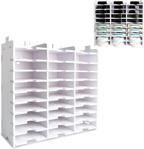 تخزين وسادة الحبر من YUIONNAY - تصميم منظم وسادة الختم - رف صينية طلاء مثبت على الحائط للحرف اليدوية - إمداد متوافق مع حامل الاستغاثة 40 in Kuwait