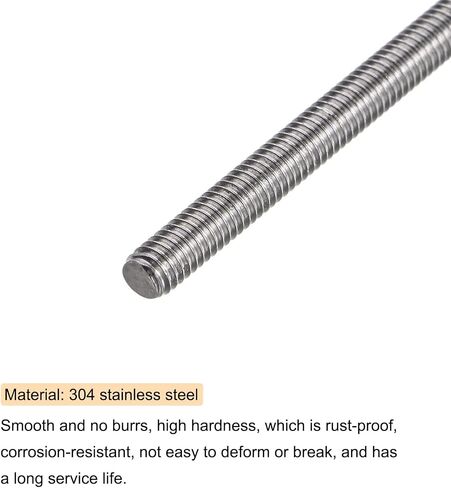 uxcell 8 Pack 8/32 Inch M4 Threaded Rods Studs with Hex Nuts, 8 Pcs M4 Stainless Steel Fully Threads Studs Rods, 16 Pcs Fully Threaded Hex Nuts for DIY Beaded Garden Stakes (10 Inch) in Saudi Arabia