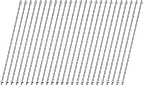 uxcell 8 Pack 8/32 Inch M4 Threaded Rods Studs with Hex Nuts, 8 Pcs M4 Stainless Steel Fully Threads Studs Rods, 16 Pcs Fully Threaded Hex Nuts for DIY Beaded Garden Stakes (10 Inch) in Saudi Arabia