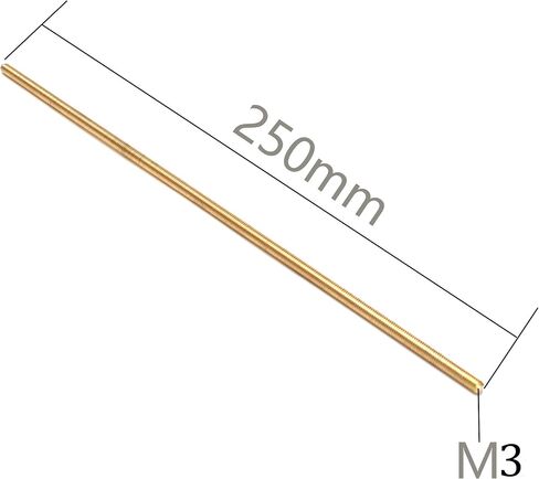 Smartsails 2PCS M3 x 250mm Brass Fully Threaded Rod, Right Hand Threads in Kuwait
